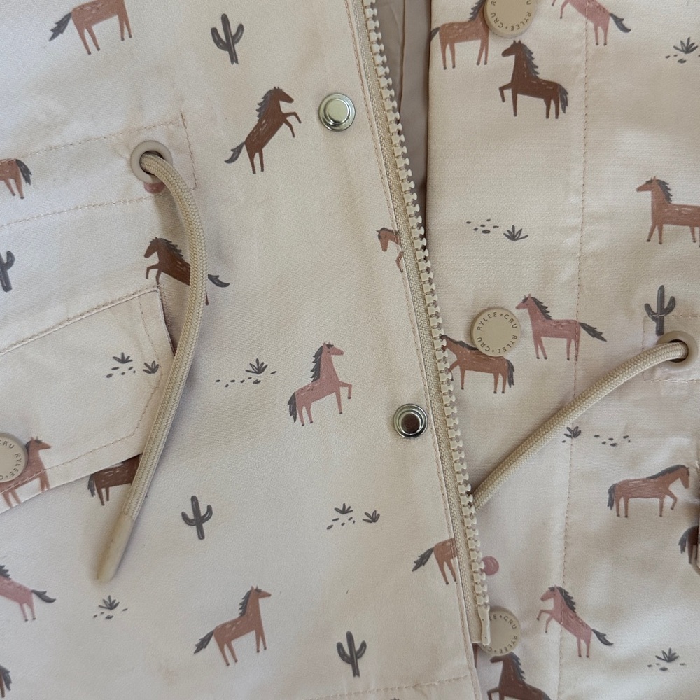Rylee + Cru Blush Pink Horse-Print Hooded Raincoat - Picture 4 of 4